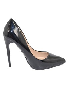 Malu Shoes Decollete' donna a punta nero tacco a spillo 12 cm vernice comode lucido scarpe per cerimonie eventi
