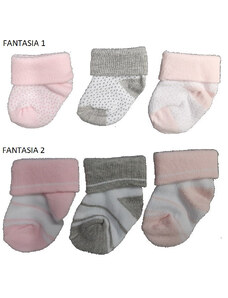 3 calze neonata melanie art b666/2 colore e misura a scelta
