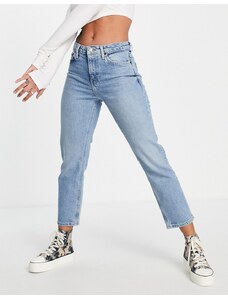 Topshop ONLY & SONS - Edge - Jeans dritti lavaggio blu medio sovratinto