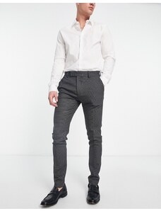 ASOS DESIGN Wedding - Pantaloni eleganti skinny color grigio chiaro micro testurizzati