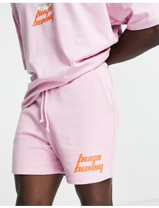 ASOS DESIGN - Pantaloncini rosa con stampa di Bugs Bunny