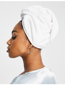 Easilocks - Asciugamano per capelli classico in spugna morbida bianca-Bianco