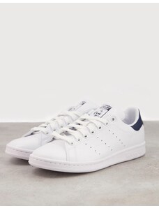 adidas Originals - Stan Smith - Sneakers bianche e blu navy-Bianco
