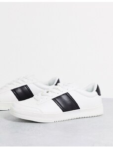 New Look - Sneakers bianche con righe sul lato-Bianco