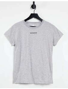 New Balance - Relentless - T-shirt girocollo grigia con logo-Grigio