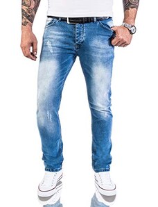 Rock Creek - Jeans da uomo basic, elasticizzati, vestibilità slim fit, W29-W40 M21, 29W x 32L