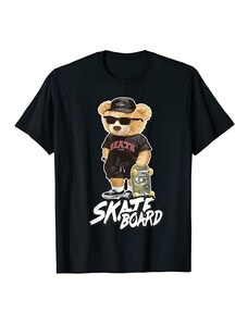 SkateBoards SkateBoard Funny Teddy Bear FreeStyle Skating Maglietta