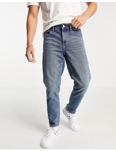 ASOS DESIGN - Jeans classici rigidi blu slavato effetto sporco vintage