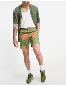 Only & Sons - Pantaloncini verdi floreali con coulisse in coordinato-Verde