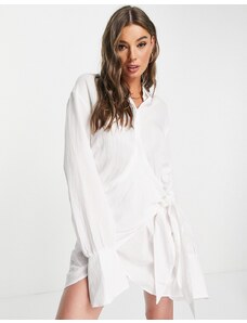 SNDYS x Molly king - Vestito camicia allacciato sul davanti, colore bianco