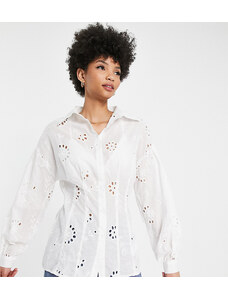Missguided Tall - Camicia in pizzo bianco