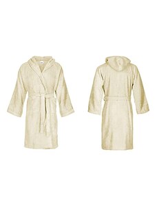 Bassetti ACCAPPATOIO UOMO DONNA CON CAPPUCCIO IN SPUGNA DI PURO COTONE  TAGLIA DALLA S ALLA 5XL (BEIGE 