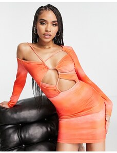 Simmi Clothing SIMMI - Vestito corto arancione con cut-out e fascette