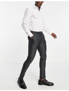 ASOS DESIGN - Pantaloni Oxford eleganti skinny da abito grigio medio