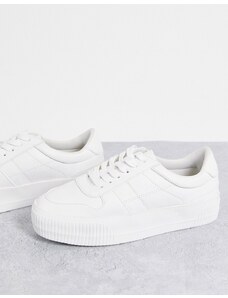 ASOS DESIGN - Duet - Sneakers flatform stringate bianche-Bianco