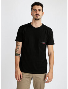 Baci & Abbracci T-shirt Uomo In Cotone Con Taschino Manica Corta Nero Taglia M