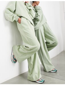 ASOS EDITION - Pantaloni a vita alta in jersey testurizzato verde salvia