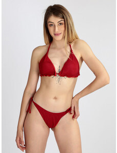 Mermaid Swimwear Costume Bikini Donna Lurex Rosso Taglia 40