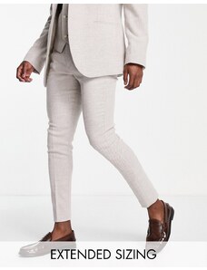 ASOS DESIGN - Pantaloni super skinny in twill di misto lana color rosa cipria
