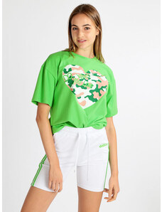 Miho's Maxi T-shirt Donna Con Stampa Manica Corta Verde Taglia Unica