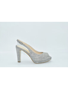 Artigianale sandalo V3504 tessuto glitter argento