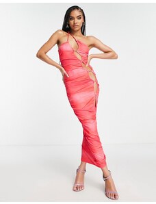Simmi Clothing SIMMI - Vestito lungo a fascia con fascette e cut-out rosa