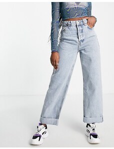 Topshop - Mom jeans oversize candeggiati-Blu