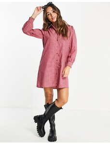 Urban Threads - Vestito camicia oversize rosa a quadri