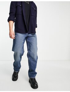 ASOS DESIGN - Cone Mill Denim - Jeans larghi "American classic" lavaggio scuro tinto-Blu