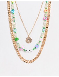 Madein. - Confezione di collane con perline multicolore