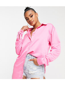 ASYOU - Camicia oversize in raso rosa