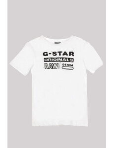 G-STAR RAW KIDS T-Shirt Bianca in Jersey con Logo