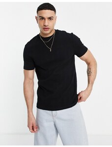 ASOS DESIGN - T-shirt elegante a coste nera-Nero
