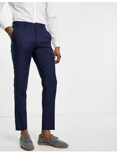 Jack & Jones Premium - Pantaloni da abito elasticizzati slim blu navy scuro
