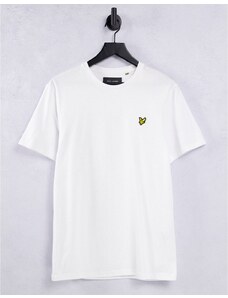 Lyle & Scott - T-shirt in cotone bianca con logo - WHITE-Bianco
