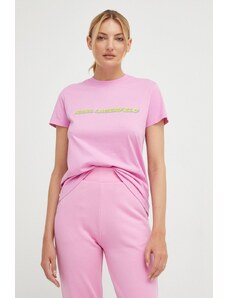 Karl Lagerfeld t-shirt in cotone colore rosa