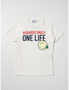 T-shirt One Life One Planet Smiley Dsquared2 Junior