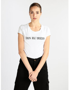 Solada T-shirt Donna Con Scritta Manica Corta Bianco Taglia Unica