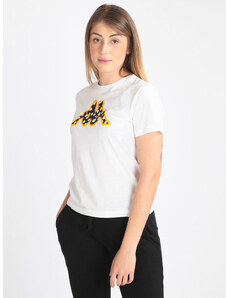 Kappa T-shirt Donna Logo Margherite Manica Corta Bianco Taglia Xl