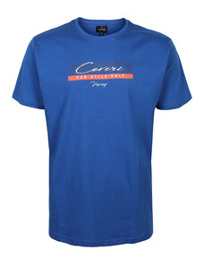 Coveri Moving T-shirt Girocollo Da Uomo In Cotone Manica Corta Blu Taglia Xxl