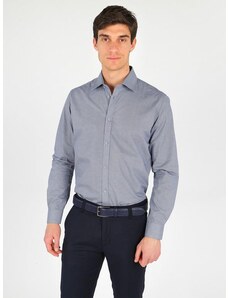 Fb Camicia Slim Fit In Cotone Classiche Uomo Blu Taglia L