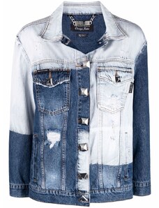 Giacca denim con effetto vissuto di Philipp Plein in Blu Donna Abbigliamento da Giacche da Giacche in denim e di jeans 
