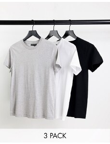 ASOS DESIGN - Ultimate - Confezione da 3 T-shirt girocollo in misto cotone - RISPARMIA - MULTI-Multicolore