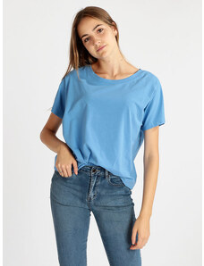 Solada Maxi T-shirt Donna Monocolore Manica Corta Blu Taglia Unica