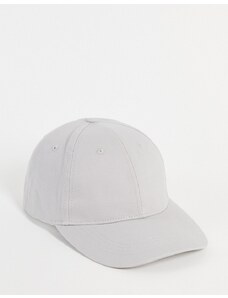 ASOS DESIGN - Cappello con visiera in cotone grigio