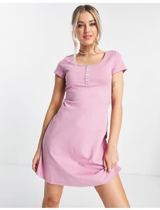 Urban Revivo - Vestito corto in jersey rosa-Viola
