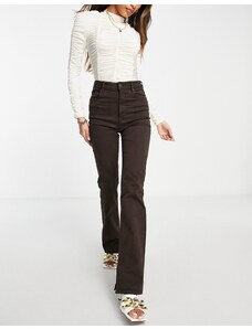 ASOS DESIGN - Jeans a zampa color cioccolato-Marrone