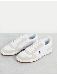 Polo Ralph Lauren - Sneakers in pelle misto camoscio bianco con logo