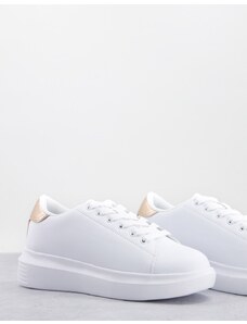 Truffle Collection - Sneakers bianche con dettaglio oro rosa-Bianco