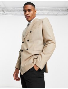 Jack & Jones Premium - Giacca da abito doppiopetto marrone